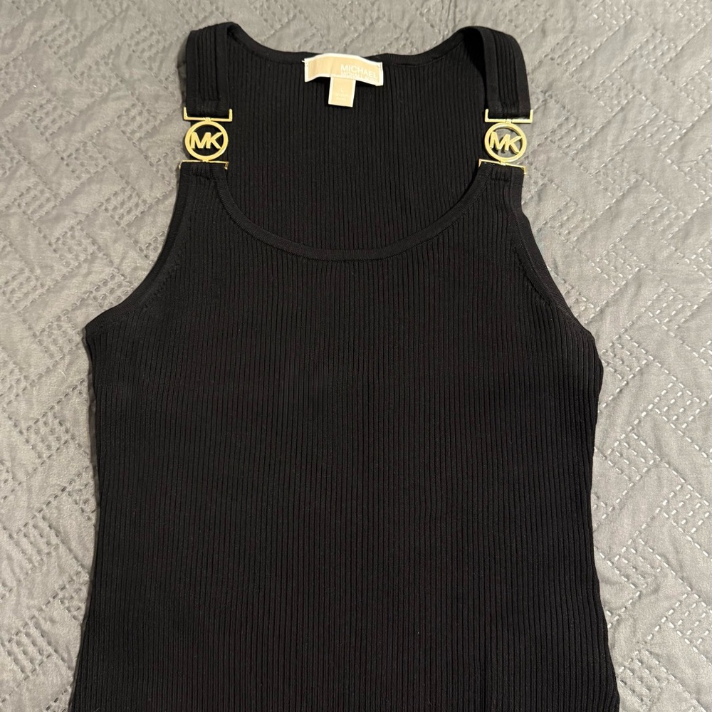 Michael Kors Black Suspenders with Gold Detailing